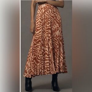 NWT Anthropologie Maeve Isobel Silky Pleated Skirt Size 16